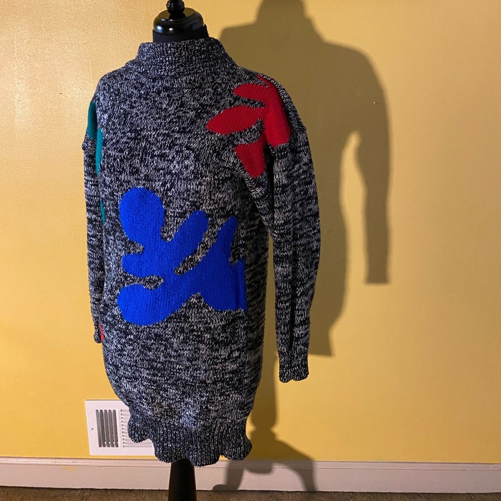 Vintage, 80’s Colorful Abstract Patterned Sweater Dress